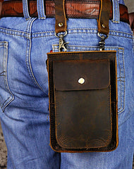 Leather Belt Pouch for Men Waist Bag Cell Phone Holster BELT BAG Shoulder Bag For Men