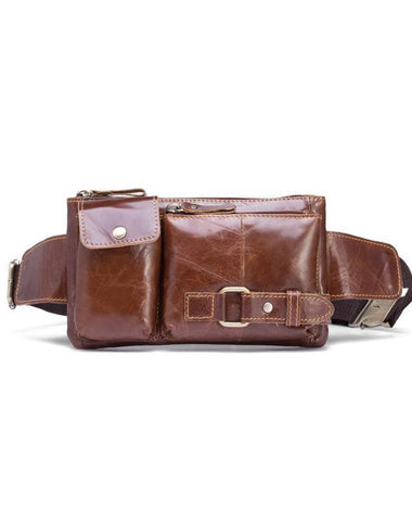 Cool LEATHER MENS BELT BAG FANNY BACK WAIST BAGs FANNY BAGS FOR MEN