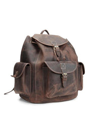 Cool Leather Mens School Backpack Vintage Travel Backpack Satchel Backpack for Men