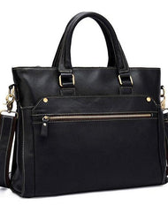 Cool Black Leather Mens Briefcase 13inch Work Bag Business Bag For Men