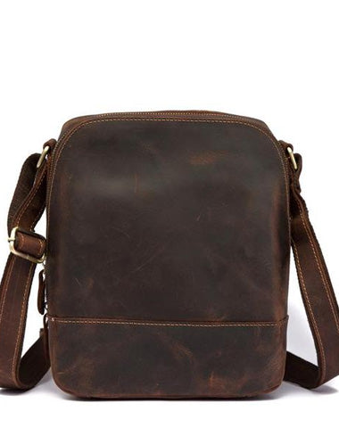 Cool Leather Men's Small Tablet Messenger Bag Small Side Bag Small Shoulder Bag For Men