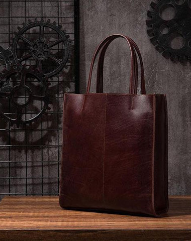 Cool Handmade Leather Mens Tote Bag Cool Messenger Tote Bag Handbag for men