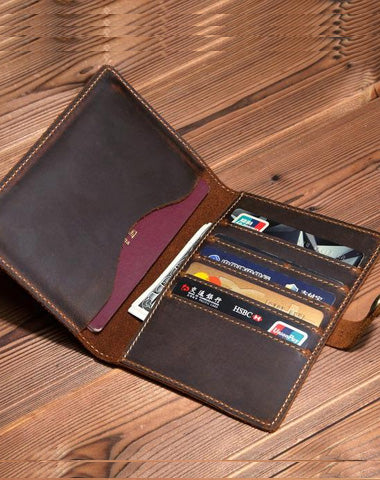 Slim Mens Small Bifold Travel Wallet billfold Wallet Passport Wallet for Men