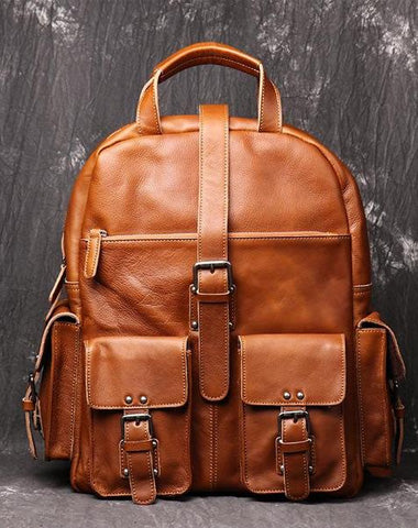Cool Leather Mens 15inch Computer Bag Satchel Backpacks Travel Backpack Backpack for Men