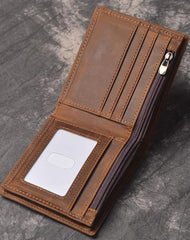 Cool RFID Leather Mens Bifold Small Wallet billfold Wallet Front Pocket Wallets for Men