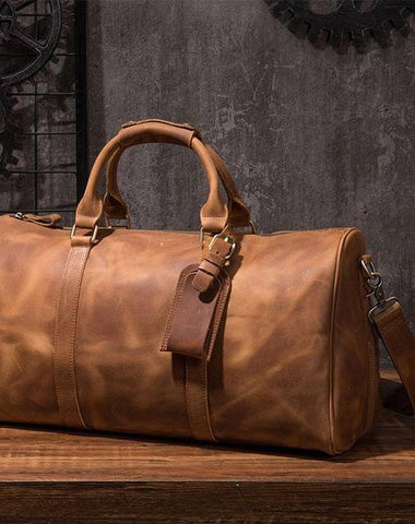 Cool Leather Mens Overnight Bag Weekender Bags Vintage Travel Bags Duffle Bags for Men