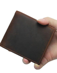 RFID Leather Mens Small Bifold Wallet billfold Wallets Front Pocket Wallets for Men