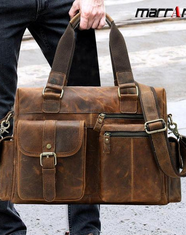 Cool Leather Men Large Overnight Bag Travel Bags Weekender Bags For Men
