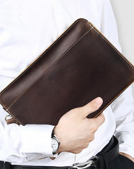 Cool Leather Mens Clutch Bag Wristlet Bag Clutch Wallet Business Clutch for Men