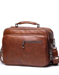 Fashion Brown Leather Men's Professional Briefcase 15‘’ Laptop Briefcase Business Handbag For Men