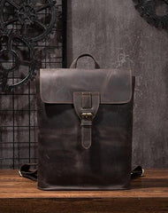Cool Mens Leather School Backpack Travel Backpack Leather Satchel Backpack for Men