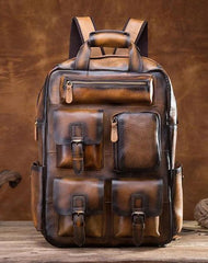 Cool Mens Vintage Leather Backpack School Backpack Travel Backpack for men