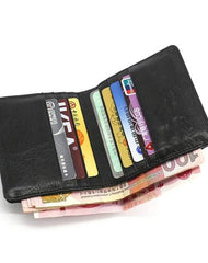 Leather Mens Front Pocket Wallet Small Wallet Slim Wallet billfold Card Wallet for Men