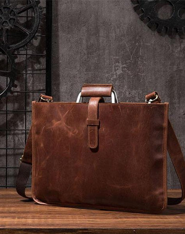 Cool Leather Mens Briefcase 13inch Laptop Bag Work Handbag Business Bags for Men