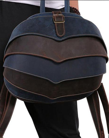 Unique Leather Cool Bug Mens Backpacks Round School Backpack Travel Backpack for Men