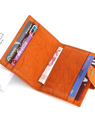 Leather Mens Front Pocket Wallet Card Wallet Small Slim Wallet Change Wallet for Men