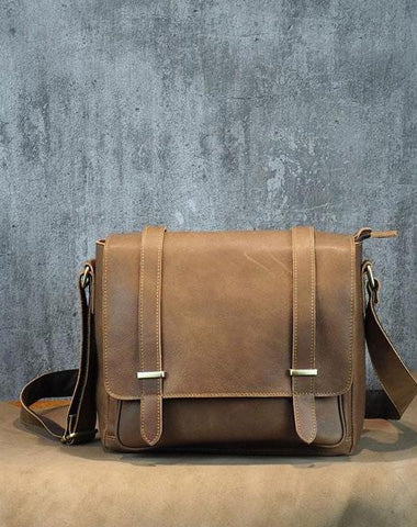 Cool Leather Mens Small Side Bag Small Shoulder Bag Messenger Bag for Men
