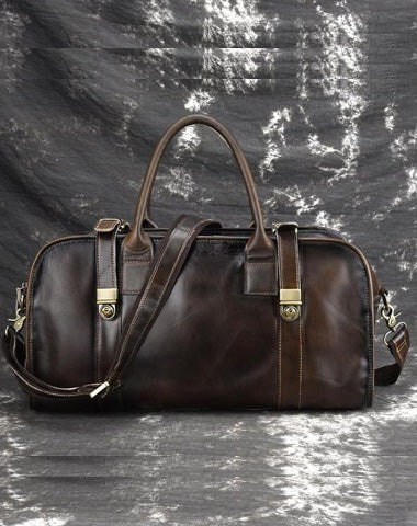 Casual Vintage Leather Men's Large Weekender Bag Travel Bag Overnight Bag For Men