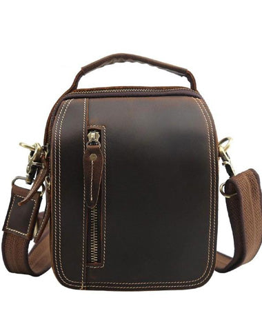 Cool Leather Vintage Small Side Bags Waist Bag Belt Pouch Small Shoulder Bags For Men