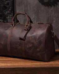Cool Leather Mens Overnight Bags Weekender Bag Vintage Travel Bags Duffle Bags for Men