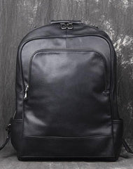 Black Leather Mens 14inch Laptop Backpack Backpacks School Backpack Travel Backpack for Men