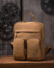 Cool Vintage Mens Leather School Backpack Satchel Backpack Leather Travel Backpack for Men