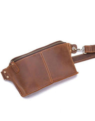 Retro Brown LEATHER MENS FANNY PACK FOR MEN BUMBAG Vintage WAIST BAGS