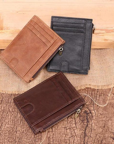 RFID Leather Mens Small Wallet Cardholder Wallet Front Pocket Wallets for Men