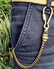 Badass Brass Copper Skull Mens Pants Chain Biker Wallet Chain 18‘â€?jeans chain jean chain For Men