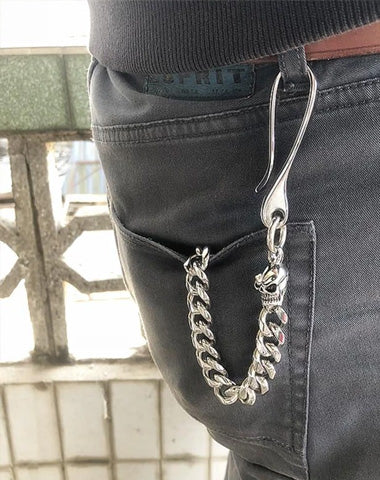 316 Solid Stainless Steel Cool Skull Wallet Chain 18'' Biker Trucker Wallet Chain Trucker Wallet Chain for Men