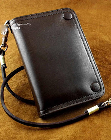 Cool Wallet With Chain For Men Leather Men's Small Biker Chain Wallet Biker Wallet  - EverHandmade