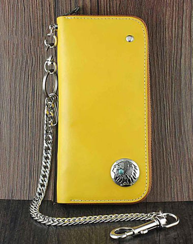 Cool Leather Men's Long Wallet with Chain Biker Chain Wallet Biker Wallet For Men