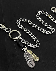 Cool Mens Feather Silver Wallet Chain Pants Chain jeans chain jean chain Biker Wallet Chain For Men