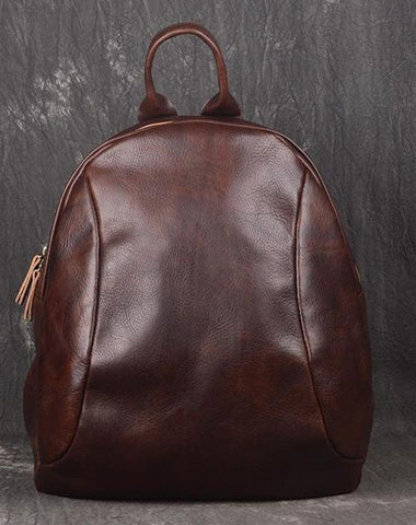 Vintage Leather Brown Men's Backpack Computer Backpack College Backpack For Men