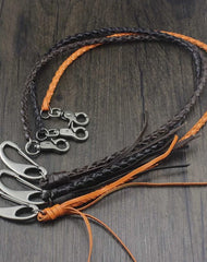 Cool Braided Leather Punk Rock Wallet Chains Biker Trucker Wallet Chain Trucker Wallet Chain for Men