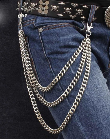 Cool Punk Mens Tri Pants Chain wallet Chain Biker Wallet Chain jeans chain jean chain For Men