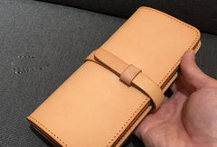 Handmade Womens leather bifold clutch Wallets long wallet clutch for women - EverHandmade