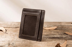 Leather Mens Slim Card Holder Front Pocket Wallets Card Wallet for Men