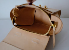 Stylish Leather Beige Womens Handbag Shoulder Bag Crossbody Purse for Women