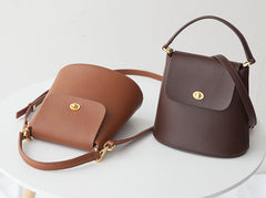 Cute Leather Womens Stylish Bucket Handbag Crossbody Purse Barrel Shoulder Bag for Women