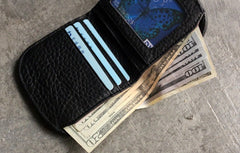 Cute LEATHER Womens Braided Small Wallet Bifold Leather Small Wallet FOR Women