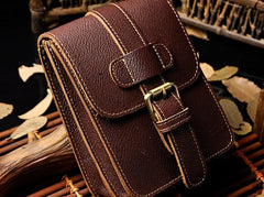 Small Leather Belt Pouch Mens Holsters Belt Cases Cell Phone Waist Pouch for Men