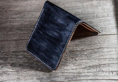 Handmade Vintage Leather Mens Small Wallet Bifold billfold Wallet for Men
