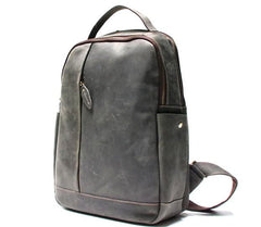 Green Mens Leather Backpack Travel Backpacks Laptop Backpack for men