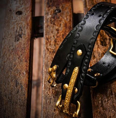 Handmade Black Leather Mens Belts Cool Leather Men Belt for Men