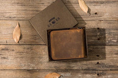 Cool Leather Vintage Mens Small Wallets Zipper billfold Wallets for Men