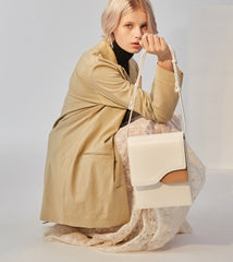 Stylish Leather White Black Womens Shoulder Bag Crossbody Bag Purse for Women