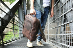 Vintage Leather Mens Backpacks Travel Backpack Laptop Backpack for men