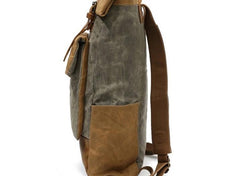 Waxed Canvas Mens Travel Backpacks Canvas School Backpacks Laptop Backpack for Men