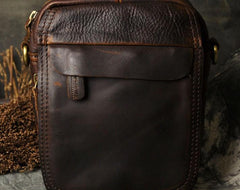 Small Mens Leather Belt Pouch Side Bag Belt Case Waist Pouch Holster for Men